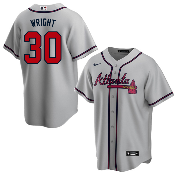 Nike Men #30 Kyle Wright Atlanta Braves Baseball Jerseys Sale-Gray